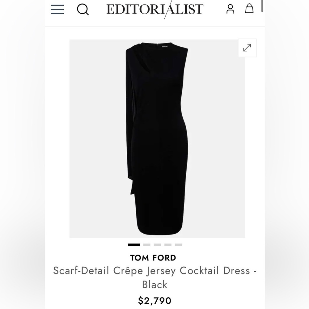 🆕 LEOTA Black Crepe dress with drap Women's Dress Size large - Picture 10 of 10